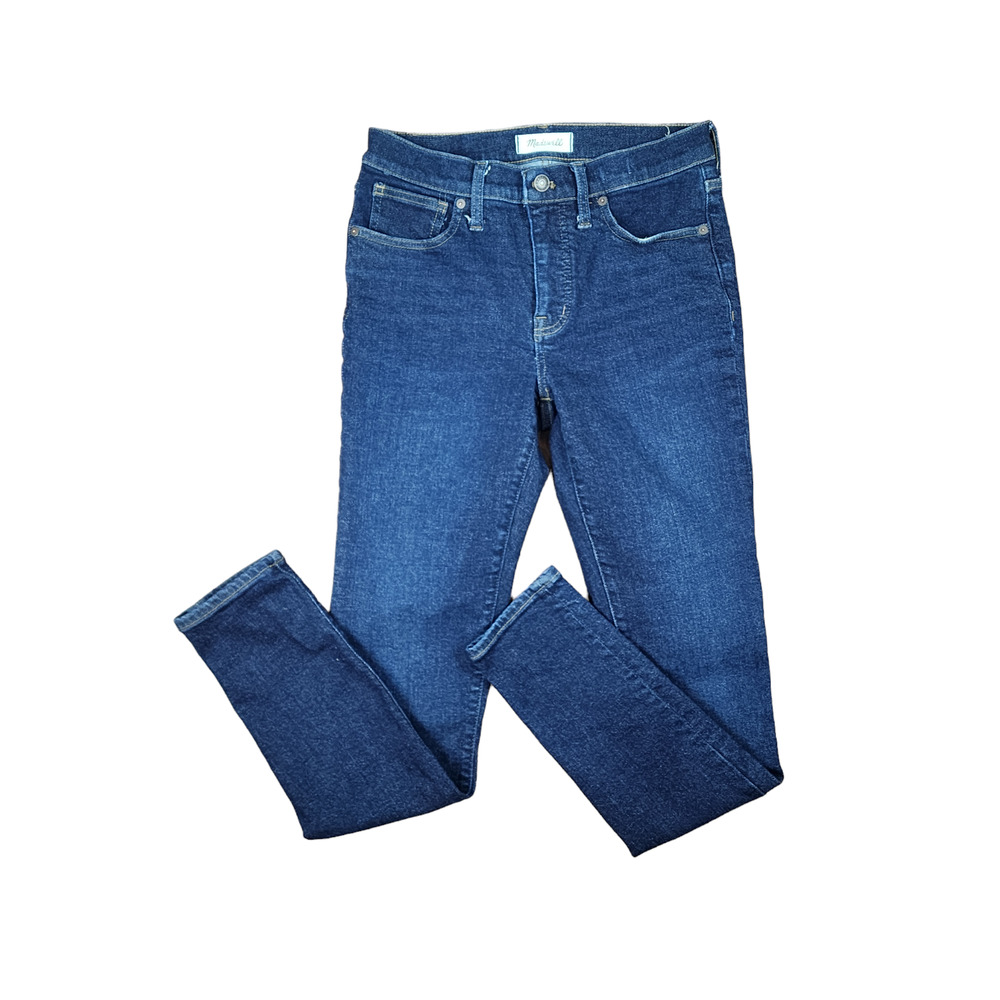 EUC Madewell Jeans 9" MId Rise Skinny Jeans 27 Dark Wash 27T
